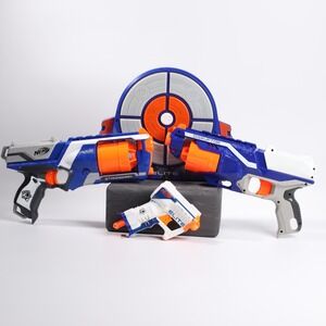 Nerf Elite Blaster Bundle – Strongarm, Disruptor, Micro Blaster + Target
